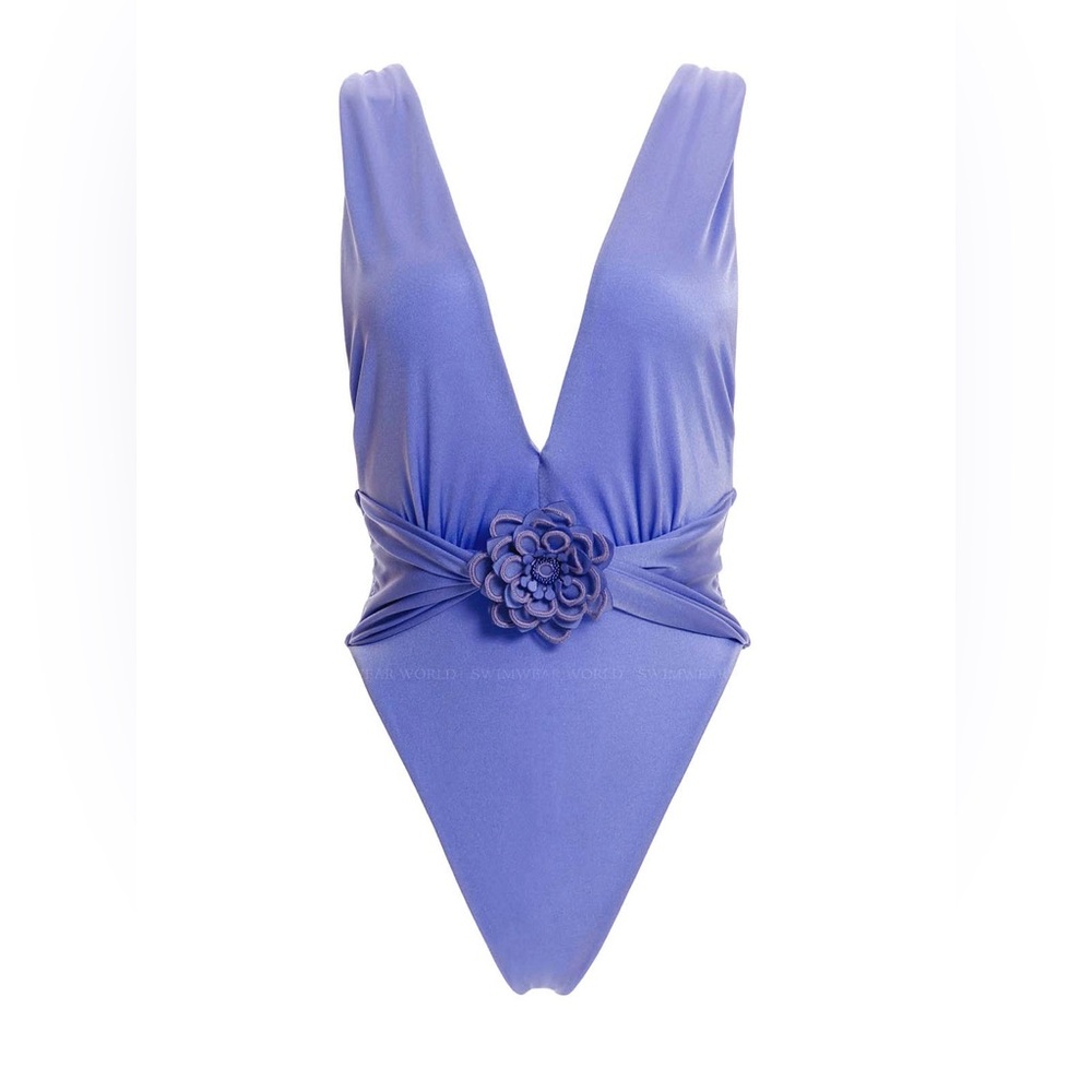 NWT Agua Bendita Ina One Piece Swimsuit Purple Sz L - Picture 5 of 11